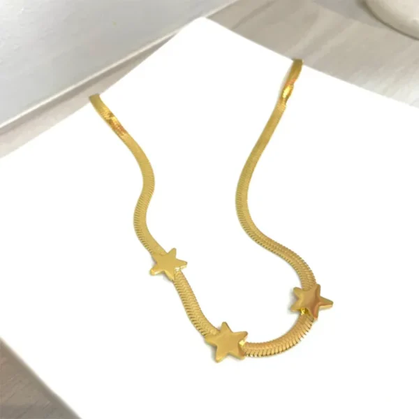 Stainless Steel Necklaces Gothic Blade Snake Chains Stars Choker Statement Light Luxury Temperament Necklace For Women Jewelry - Image 2